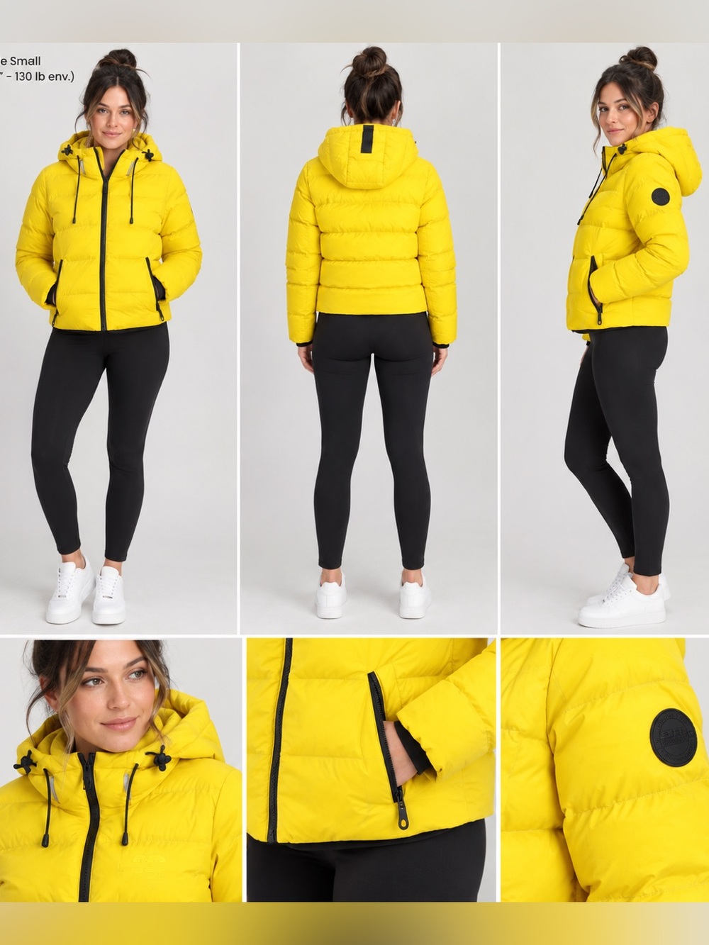 Bright Yellow Puffer Jacket with Hood